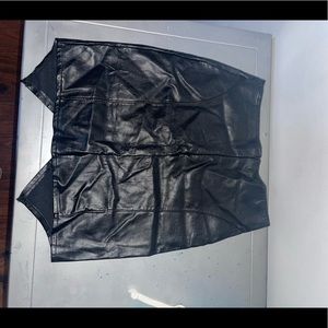 Leather asymmetrical skirt
